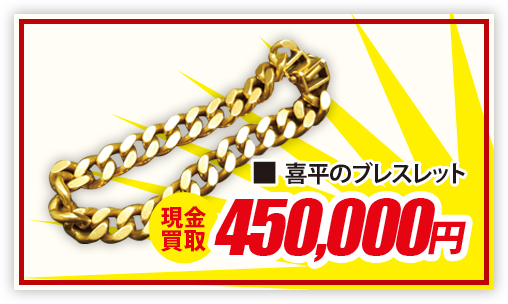 喜平のブレスレット 現金買取450,000円